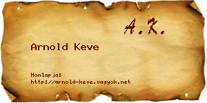 Arnold Keve névjegykártya